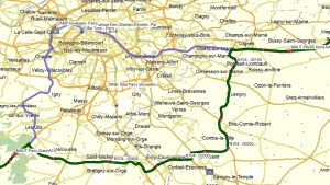 Karte Umfahrung Paris N104